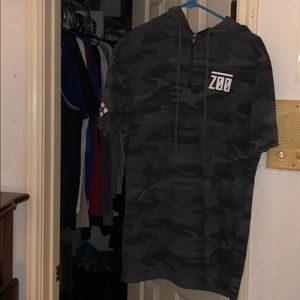 BMFIT/ZOO Culture grey camo short sleeve hoodie